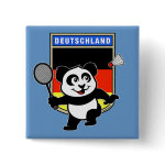 Our cute little panda loves to play Badminton for the German team! Panda holds a racket and is ready to hit the shuttle over the net! Great for German badminton players and supporters of the German badminton team!