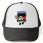 Our cute little panda loves to play Badminton for the German team! Panda holds a racket and is ready to hit the shuttle over the net! Great for German badminton players and supporters of the German badminton team!