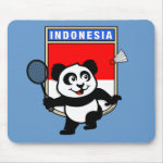 This little badminton-playing panda is too cute! Panda holds a raquet and is ready to hit the shuttle for the Indonesian team! Great for fans of the Indonesian badminton team or Indonesian badminton players!