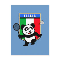Badminton Italy Panda postcards by cuteunion Badminton Italy Panda postcards