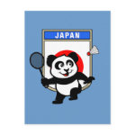 This little badminton-playing panda is too cute! Panda holds a raquet and is ready to hit the shuttle for the Japanese team! Great for fans of the Japan badminton team or Japanese badminton players!