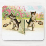 Badminton Kittens Vintage Art Mouse Pad mousepads