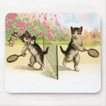 Badminton Kittens Vintage Art Mouse Pad mousepads by Aquavel Badminton Kittens Vintage Art Mouse Pad mousepads