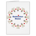 Badminton Mama Hearts Card