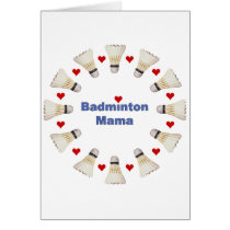 Badminton Mama Hearts Card