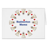 Badminton Mama Hearts Greeting Cards