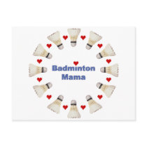 Badminton Mama Hearts Postcard