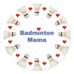 Badminton Mama Hearts Stickers
