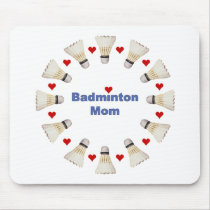Badminton Mom Hearts Mouse Pads