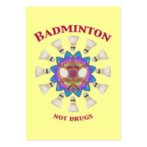 Badminton Not Drugs Business Cards