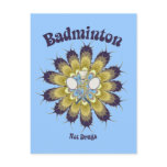 Badminton Not Drugs Flower Post Card