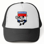 This little badminton-playing panda is too cute! Panda holds a raquet and is ready to hit the shuttle for the Dutch team! Great for fans of the Netherlands badminton team or Dutch badminton players!