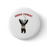 Badminton Panda Power Pinback Buttons