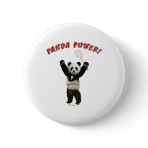 Badminton Panda Power Pinback Buttons