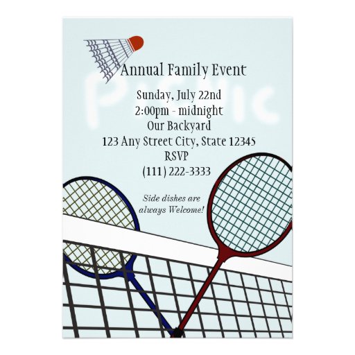 Badminton Party / Picnic Invite