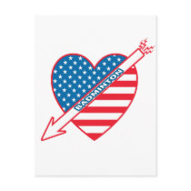 Badminton Patriot Heart Postcard