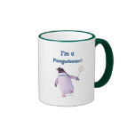 Badminton Penguin Coffee Mugs