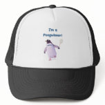 Badminton Penguin Trucker Hats
