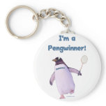 Badminton Penguin Key Chains