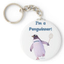 Badminton Penguin Key Chains