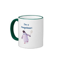 Badminton Penguin Coffee Mugs