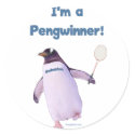 Badminton Penguin Stickers