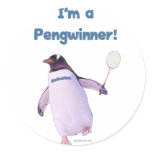 Badminton Penguin Stickers