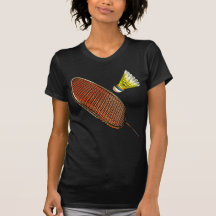 Badminton racket and shuttlecock tshirts