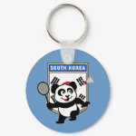 This little badminton-playing panda is too cute! Panda holds a raquet and is ready to hit the shuttle for the South Korean team! Great for fans of the South Korea badminton team or South Korean badminton players!