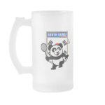 This little badminton-playing panda is too cute! Panda holds a raquet and is ready to hit the shuttle for the South Korean team! Great for fans of the South Korea badminton team or South Korean badminton players!