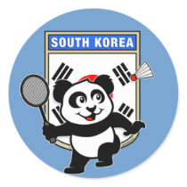 Badminton South Korea Panda stickers by cuteunion Badminton South Korea Panda stickers