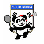 This little badminton-playing panda is too cute! Panda holds a raquet and is ready to hit the shuttle for the South Korean team! Great for fans of the South Korea badminton team or South Korean badminton players!
