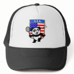 This little badminton-playing panda is too cute! Panda holds a raquet and is ready to hit the shuttle for the American team! Great for fans of the USA badminton team or patriotic American badminton players!