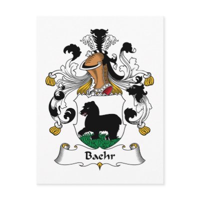 Baehr Family Crest Post Card by coatsofarms
