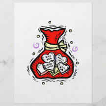 bag of candy hearts love design flyers