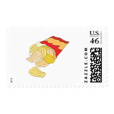 bag of potato chips postage stamp by doonidesigns