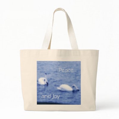Bag or Tote with Swans in Blue by tinamfisher