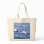 Bag or Tote with Swans in Blue