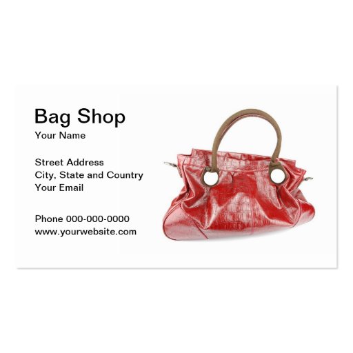Bag Shop Business Card (front side)