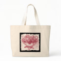 Bag With Colorized Pencil Sketch Of Flowers