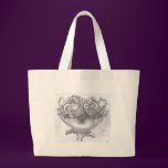 Bag With Pencil Sketch Of Flowers