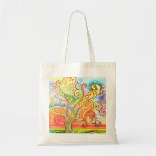 Bag with Psychedelic Tree Design