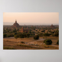 Bagan at Dusk Poster