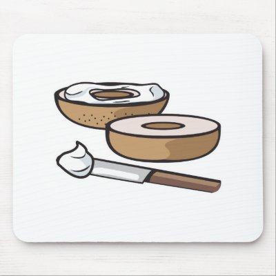 bagel and cream cheese mouse pad by doonidesigns