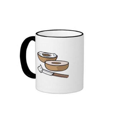 bagel and cream cheese coffee mugs by doonidesigns