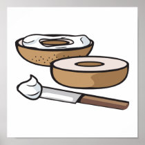 bagel and cream cheese print