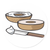 bagel and cream cheese round sticker