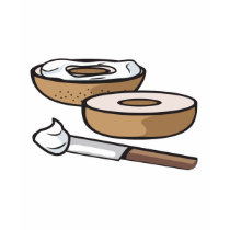 bagel and cream cheese t-shirts