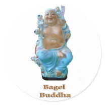Bagel Buddha Round Stickers