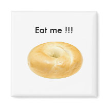 Bagel " Eat me !!! " rectangle magnet